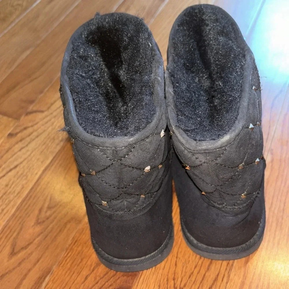 Juicy Couture faux fur studded black suede  boots Sz 10 - Picture 6 of 13